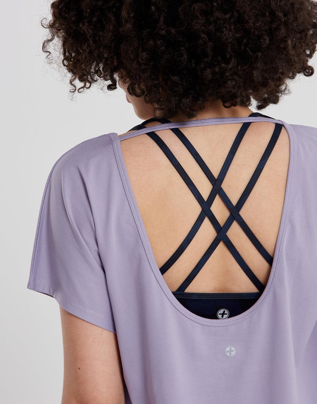 Breathe Open Back Tee in Lilac - T-Shirts - Gym+Coffee IE