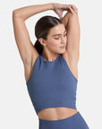 Lotus Chevron Bra in Thunder Blue - Bras - Gym+Coffee IE