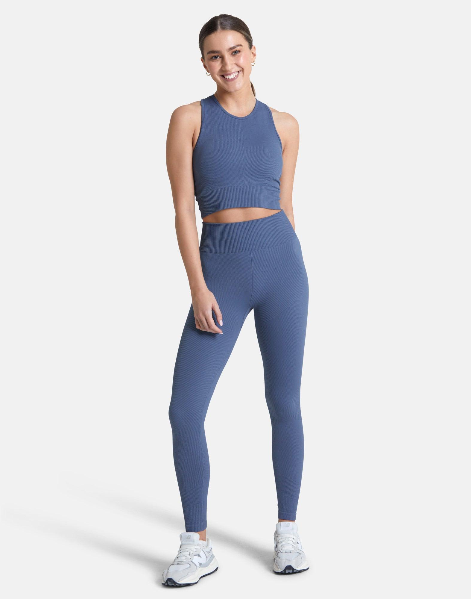 Lotus Chevron Legging in Thunder Blue - Leggings - Gym+Coffee IE