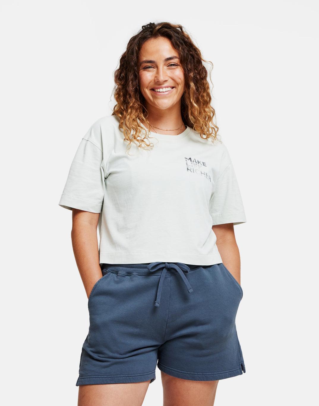 Luna Boxy Tee in Light Slate - T-Shirts - Gym+Coffee IE