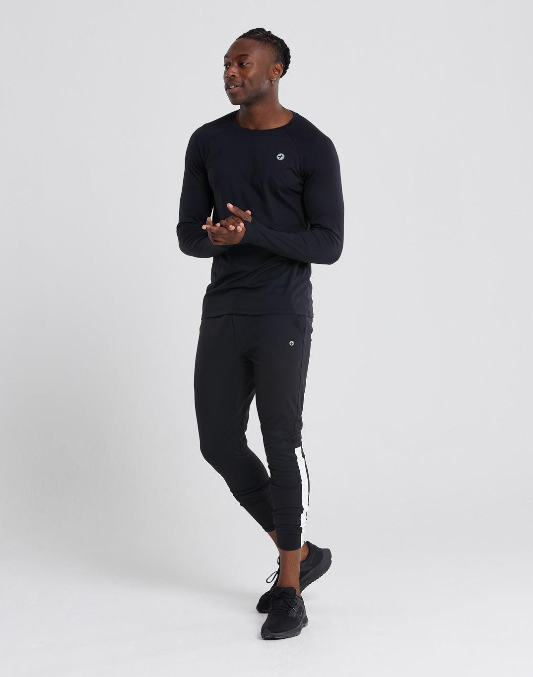 Mens Advantage Long Sleeve Tee in Black - Long Sleeves - Gym+Coffee IE