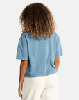 Olea Crop Tee in Storm Blue - T-Shirts - Gym+Coffee IE