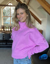 Snap Collar Sierra Sweatshirt in Fuchsia Pink