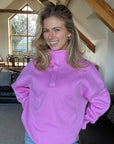 Snap Collar Sierra Sweatshirt in Fuchsia Pink
