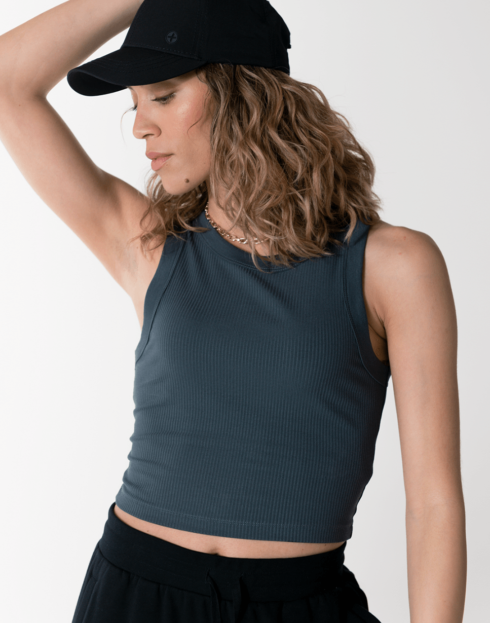 Ribbed Crop Vest in Orbit - Tanks - Gym+Coffee IE