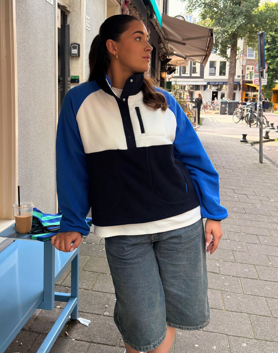 Snap Polar Fleece in Azure Blue