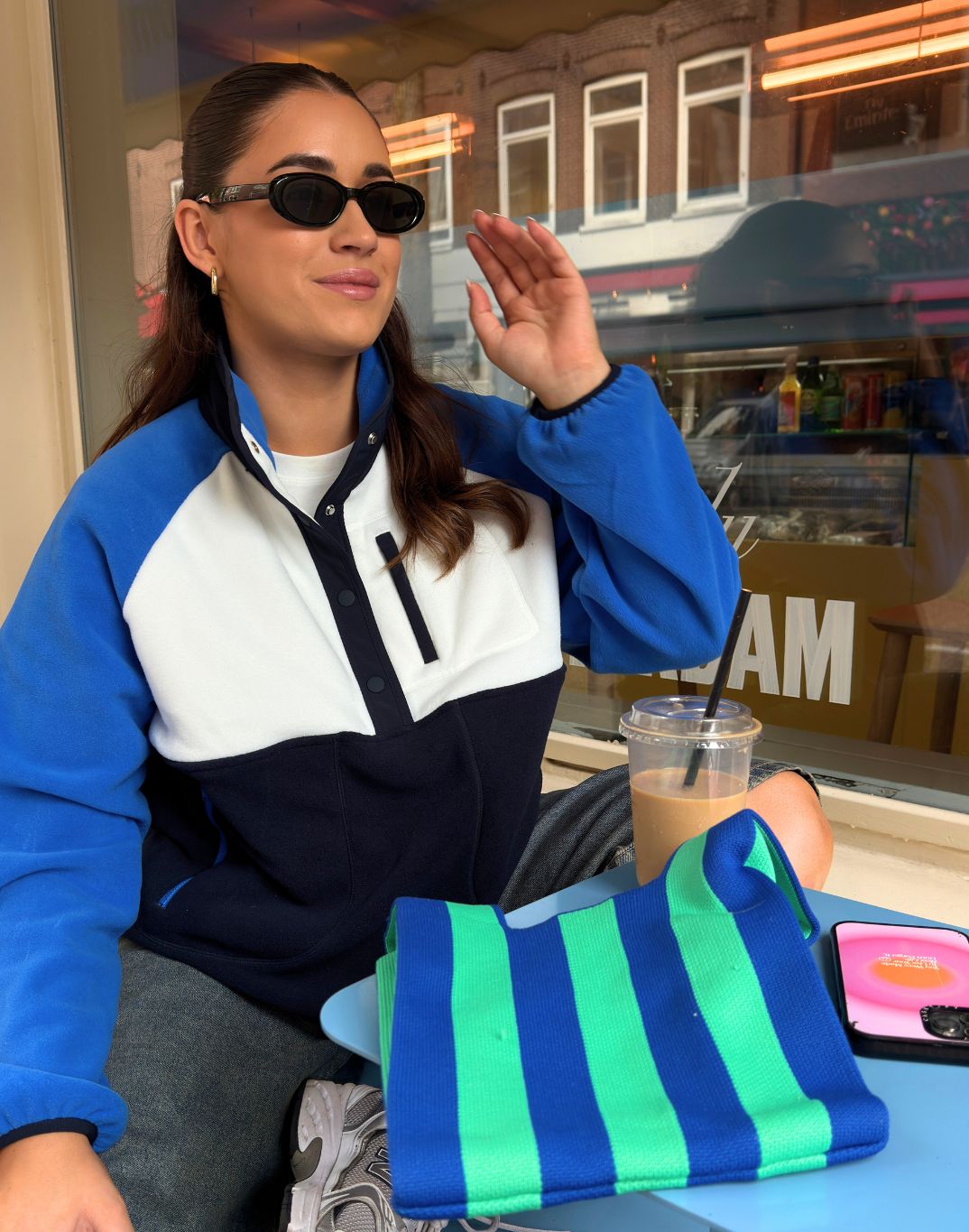 Snap Polar Fleece in Azure Blue