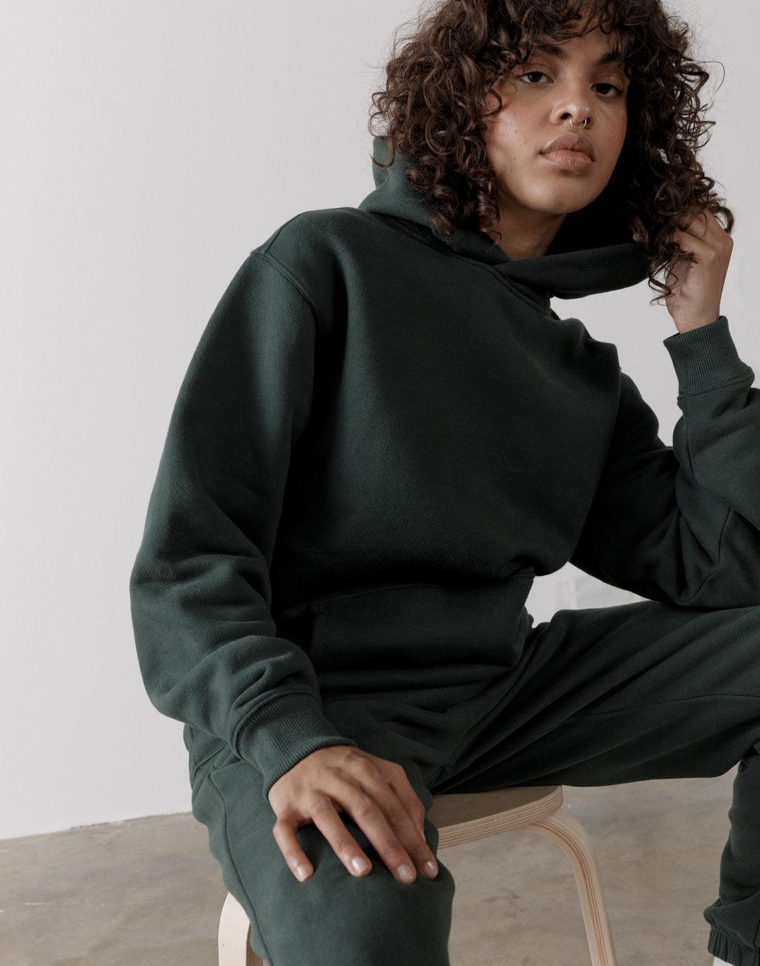 The Oversized Pullover Hoodie in Earth Green - Hoodies - Gym+Coffee IE