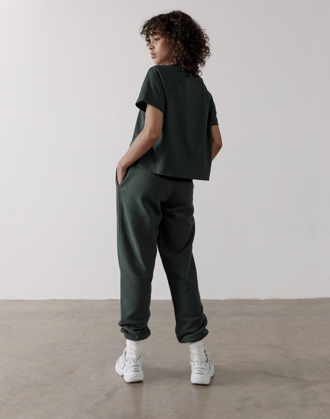 The Women&#39;s Crop Tee in Earth Green - T-Shirts - Gym+Coffee