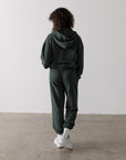 The Womens Full Zip Hoodie in Earth Green - Hoodies - Gym+Coffee IE