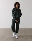 The Womens Full Zip Hoodie in Earth Green - Hoodies - Gym+Coffee IE