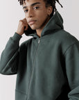 The Oversized Zip Hoodie in Earth Green - Hoodies - Gym+Coffee IE