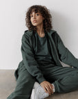 The Oversized Zip Hoodie in Earth Green - Hoodies - Gym+Coffee IE